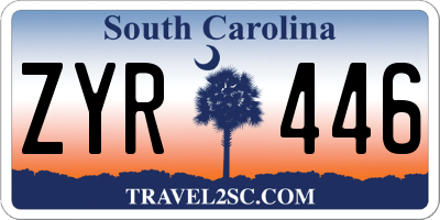 SC license plate ZYR446