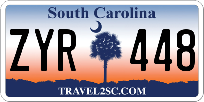 SC license plate ZYR448