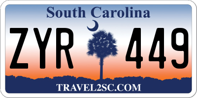 SC license plate ZYR449