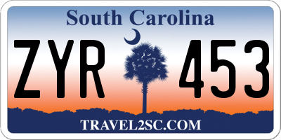 SC license plate ZYR453