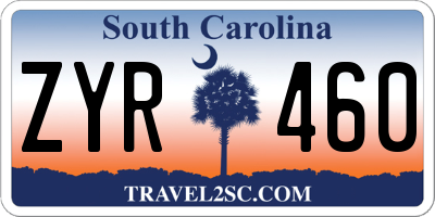 SC license plate ZYR460
