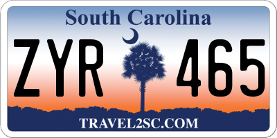 SC license plate ZYR465