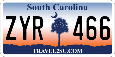 SC license plate ZYR466
