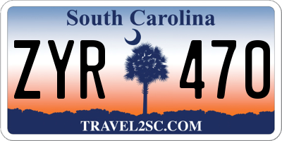 SC license plate ZYR470