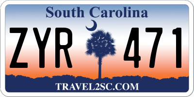 SC license plate ZYR471