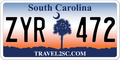 SC license plate ZYR472