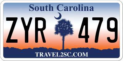 SC license plate ZYR479