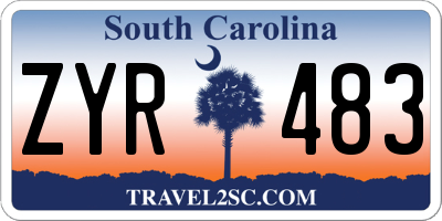 SC license plate ZYR483