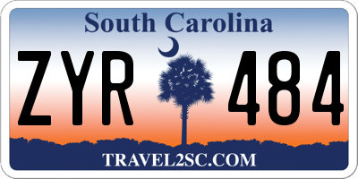SC license plate ZYR484