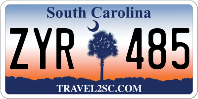 SC license plate ZYR485