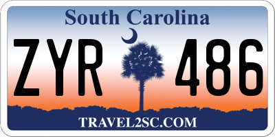 SC license plate ZYR486