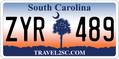 SC license plate ZYR489
