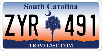 SC license plate ZYR491