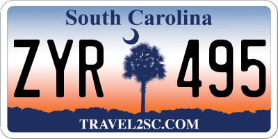 SC license plate ZYR495