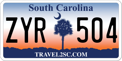 SC license plate ZYR504