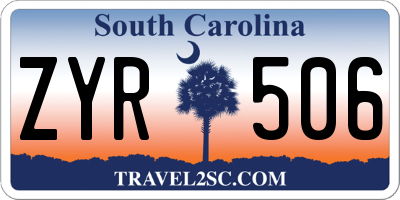 SC license plate ZYR506
