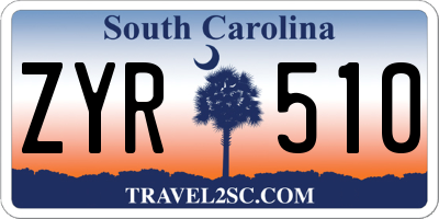 SC license plate ZYR510