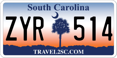 SC license plate ZYR514