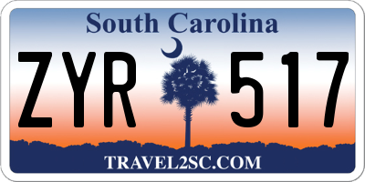 SC license plate ZYR517