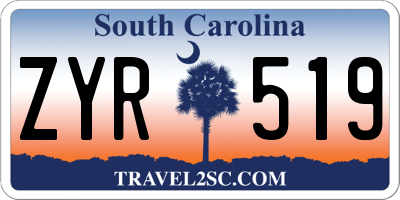 SC license plate ZYR519