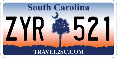 SC license plate ZYR521