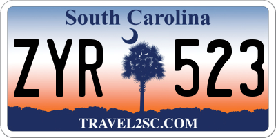 SC license plate ZYR523