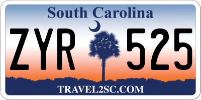 SC license plate ZYR525