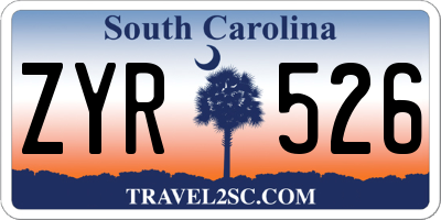 SC license plate ZYR526