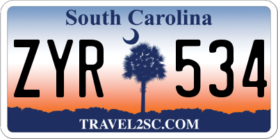 SC license plate ZYR534