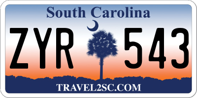 SC license plate ZYR543