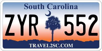 SC license plate ZYR552