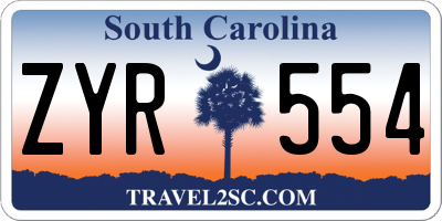 SC license plate ZYR554