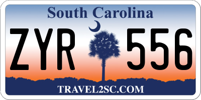 SC license plate ZYR556