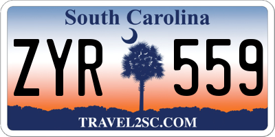 SC license plate ZYR559