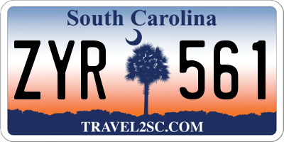SC license plate ZYR561
