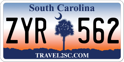 SC license plate ZYR562