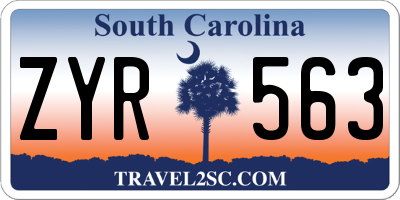 SC license plate ZYR563