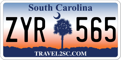 SC license plate ZYR565