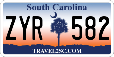 SC license plate ZYR582