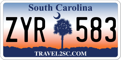 SC license plate ZYR583