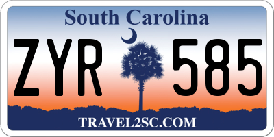 SC license plate ZYR585
