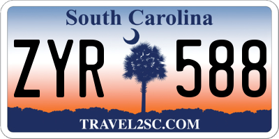 SC license plate ZYR588