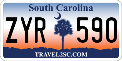 SC license plate ZYR590
