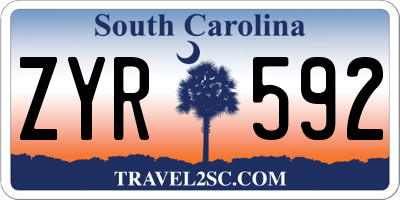 SC license plate ZYR592