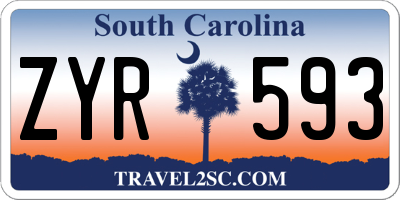 SC license plate ZYR593