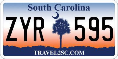 SC license plate ZYR595