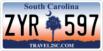 SC license plate ZYR597