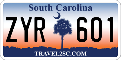 SC license plate ZYR601