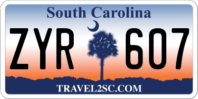SC license plate ZYR607