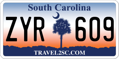 SC license plate ZYR609
